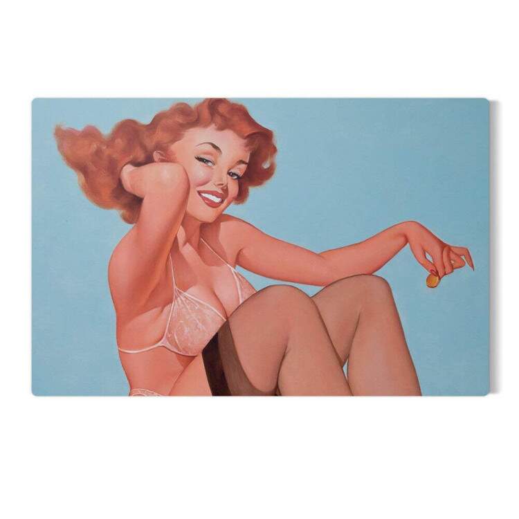 Placa Decorativa Pin-Up Mulher Feliz