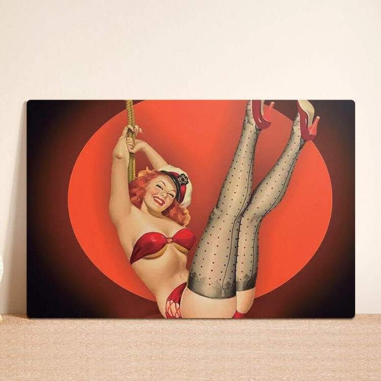 Placa Decorativa Pin-Up Sensual