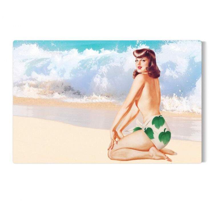 Placa Decorativa Pin-Up na Praia 2