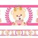 Adesivo de Parede Faixa Infantil Ursinha Princesas Rosa