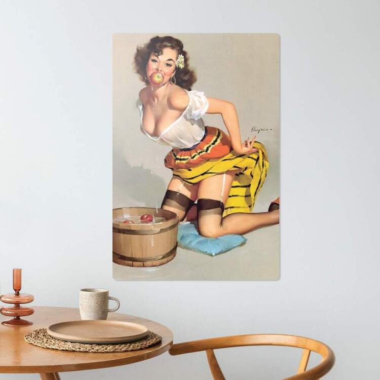 Placa Decorativa Pin-up Comendo Maa