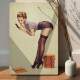 Placa Decorativa Pin-up Livros