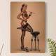 Placa Decorativa Pin-up Pintura