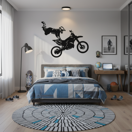 Adesivo de Parede Piloto de Moto Manobra