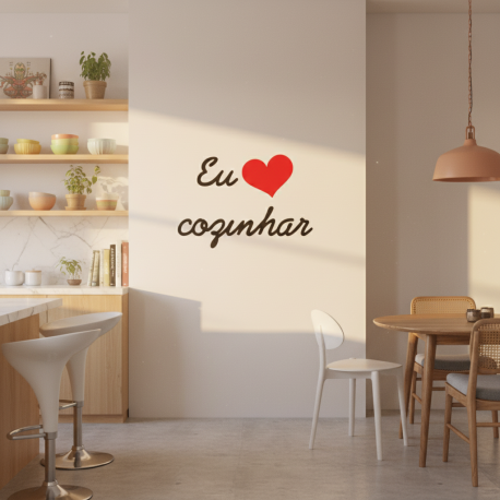 Adesivo de parede para Cozinha Eu amo Cozinhar