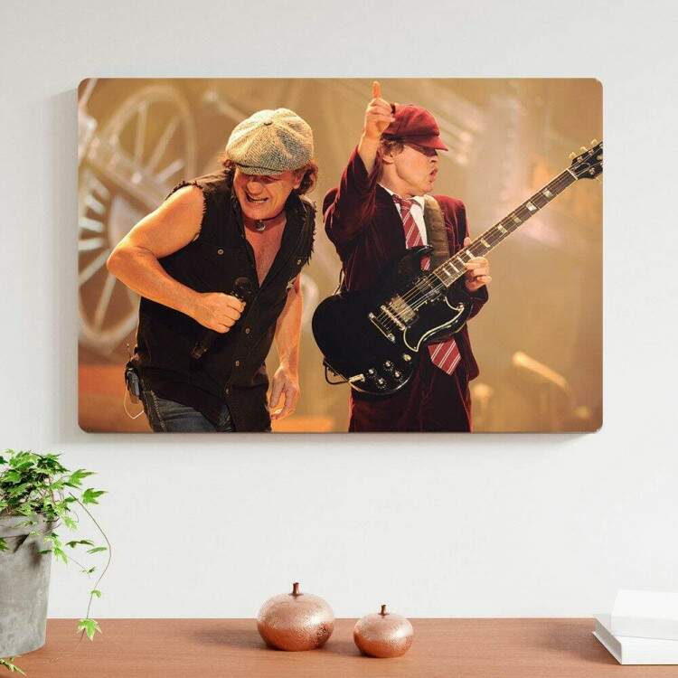 Placa Decorativa AC-DC 6 Angus Young e Brian Johnson