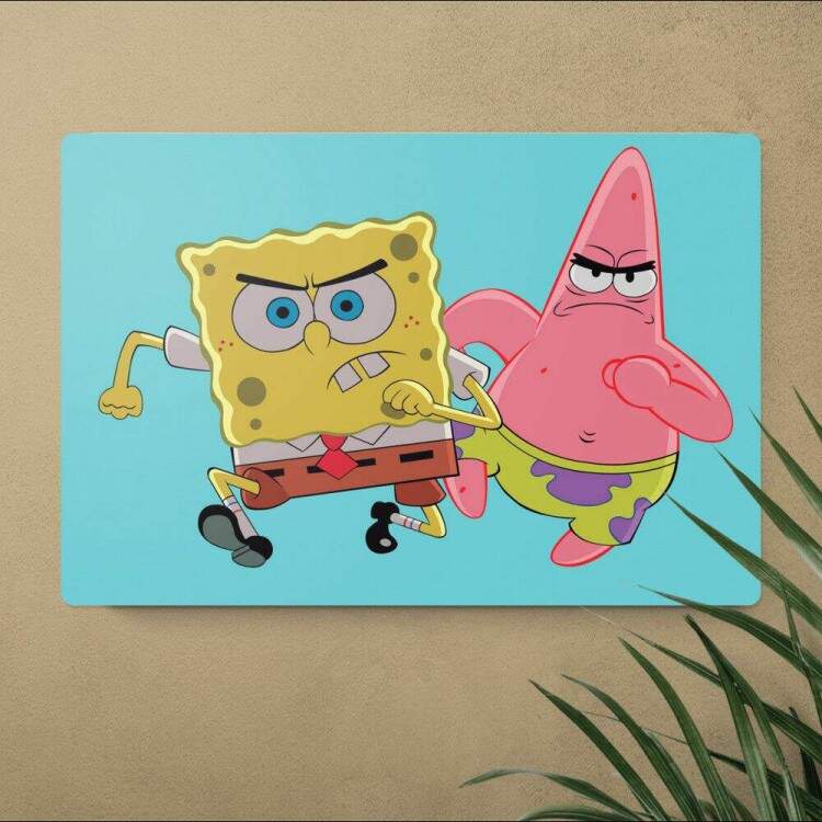 Placa Decorativa Bob Esponja 10 e Patrick