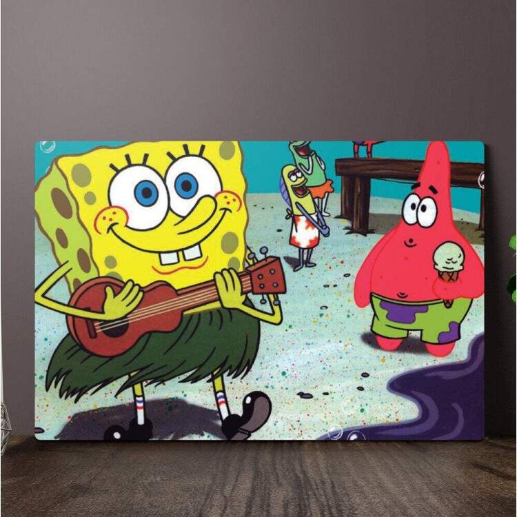 Placa Decorativa Bob Esponja 11 e Patrick