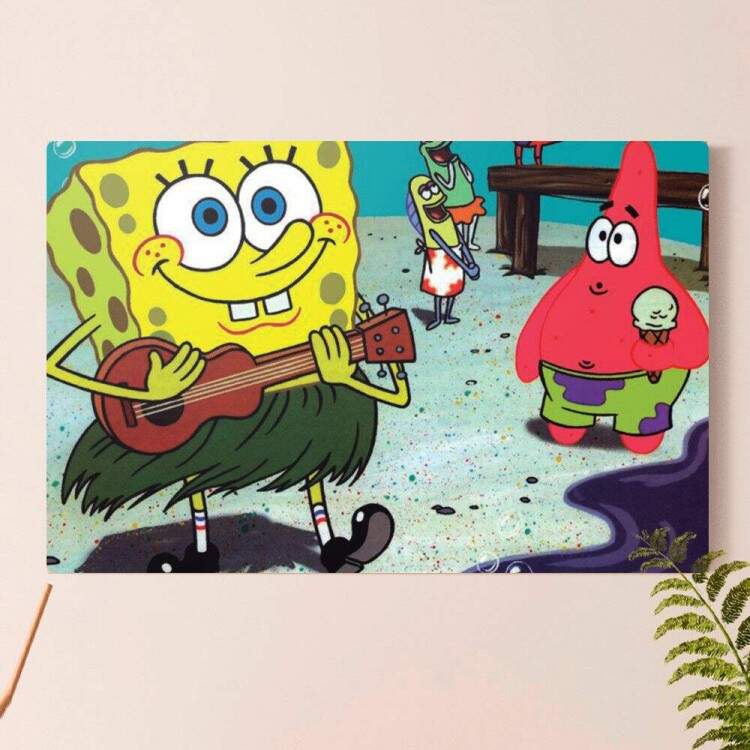 Placa Decorativa Bob Esponja 11 e Patrick