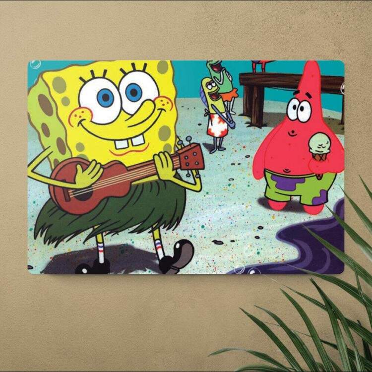 Placa Decorativa Bob Esponja 11 e Patrick