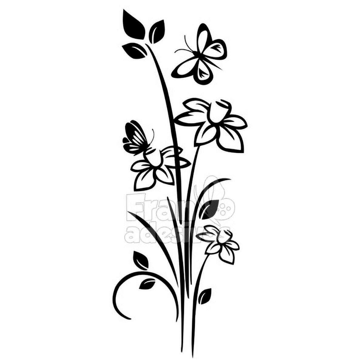 Adesivo decorativo para box de banheiro Floral mod 5