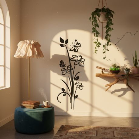 Adesivo decorativo para box de banheiro Floral mod 5