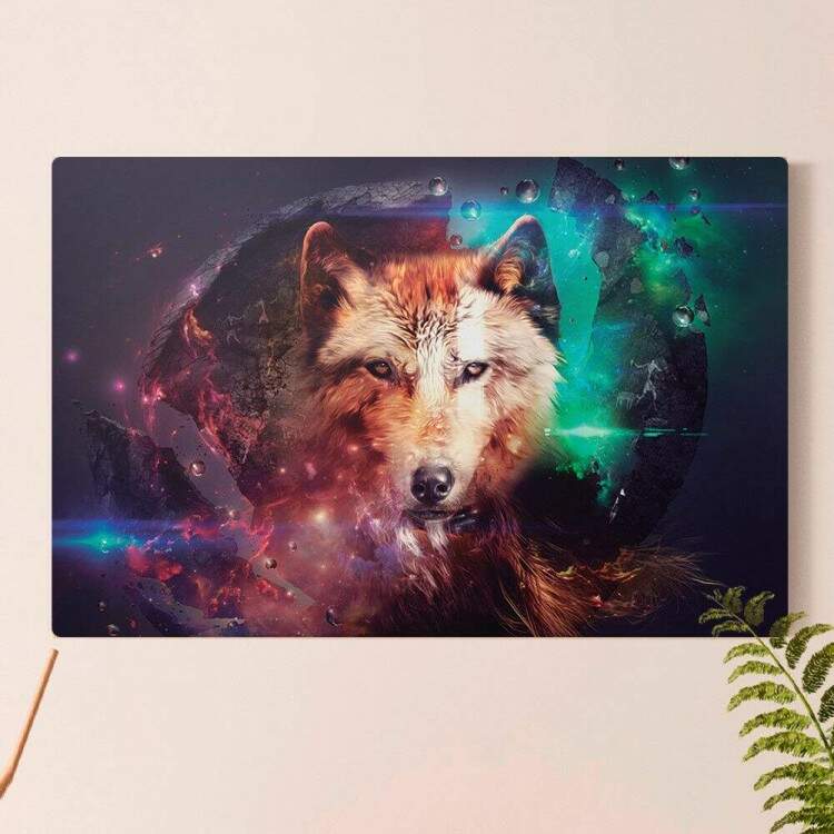 Placa decorativa Animais 17 Lobo