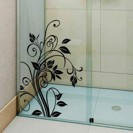 Adesivo para box de banheiro Floral Arabesco