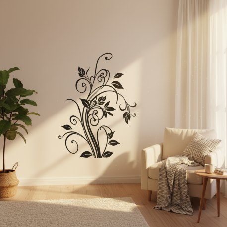 Adesivo para box de banheiro Floral Arabesco