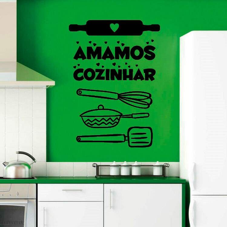 Adesivo de Parede Amamos Cozinhar