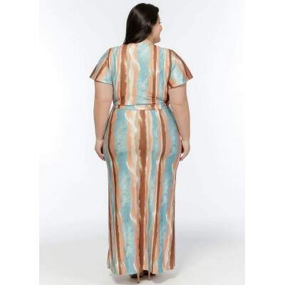 Vestido Longo Estampado Plus size
