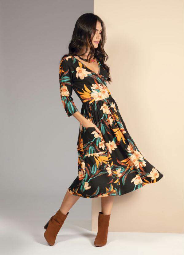 vestido florido social