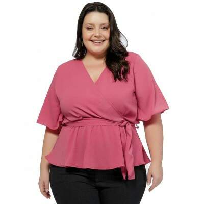 Blusa Plus Size Transpassada