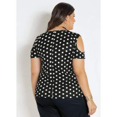 Blusa Feminina Plus Size Poá