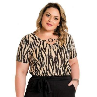 Blusa Feminina Plus Size Zebra