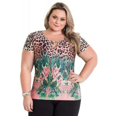 Blusa Feminina Plus Size Floral