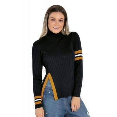 Blusa Tricot Gola Alta