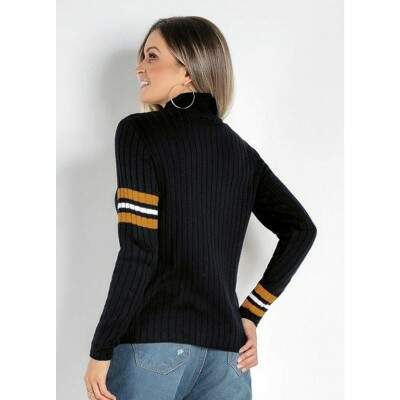 Blusa Tricot Gola Alta