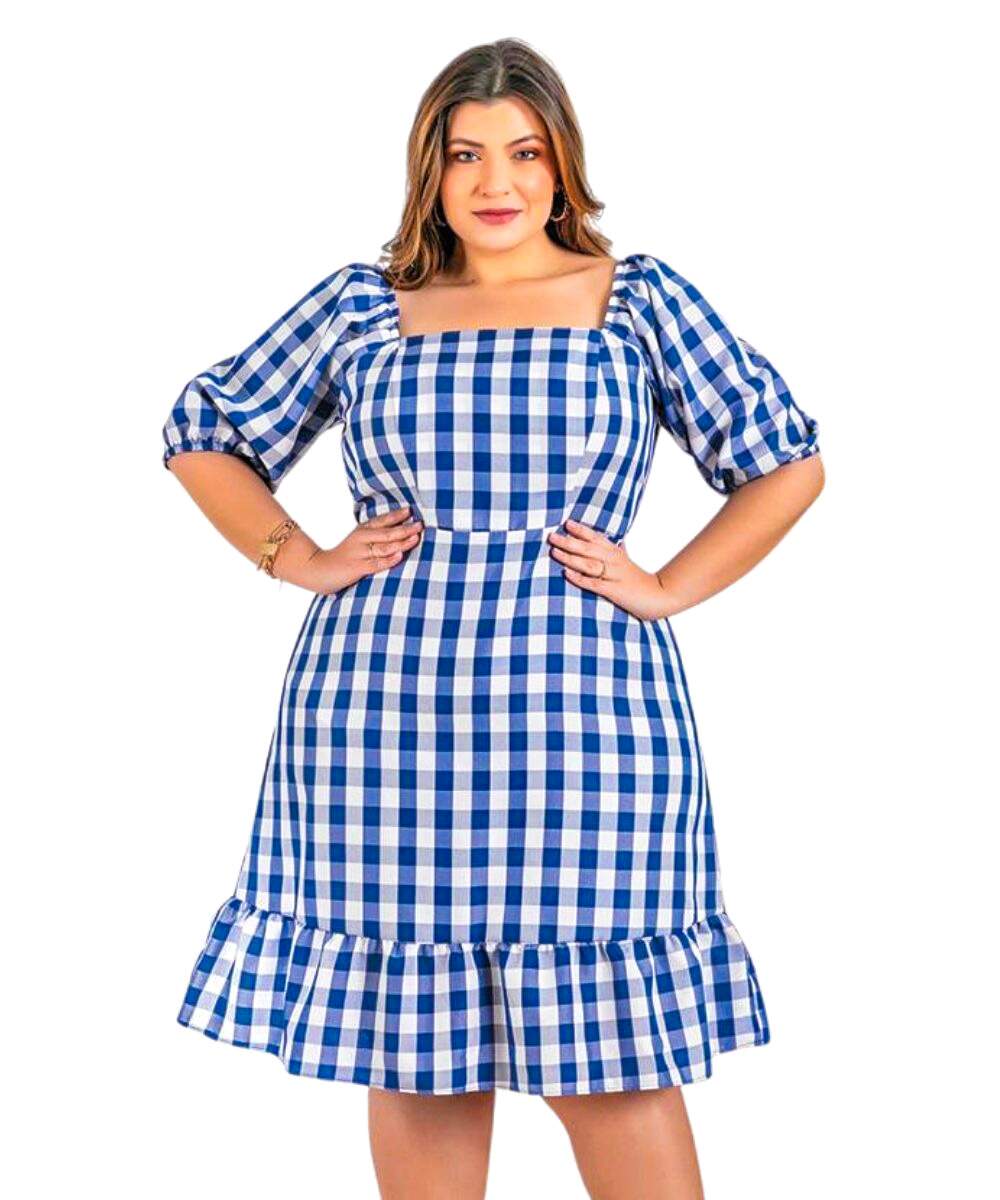 roupa xadrez plus size
