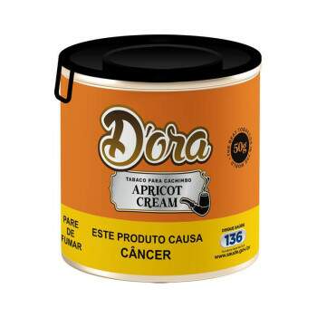 Fumo para cachimbo Dora Apricot Cream Lata com 50 gramas