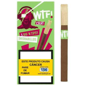Cigarrilha WTF Cray Ma Piteira de Madeira caixa com 5