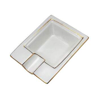 Cinzeiro para Charuto Branco e Dourado Resina para 1 AP 1905-2
