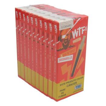 Cigarrilha WTF Sheeesh Baunilha Piteira de Madeira Pacote com 10 caixas