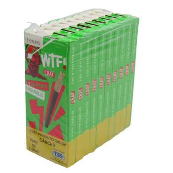 Cigarrilha WTF Cray Ma Piteira de Madeira Pacote com 10 caixas