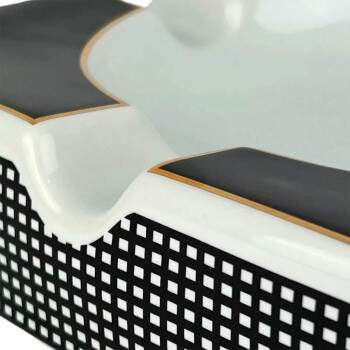 Cinzeiro para Charuto Branco e Preto Resina para 4 AP 1709