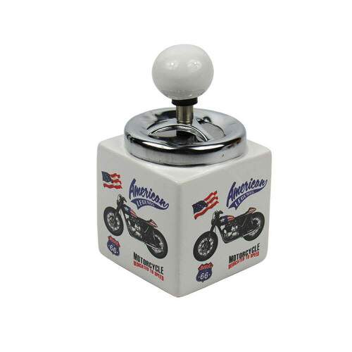 Cinzeiro de Porcelana Quadrado Motorcycle 577