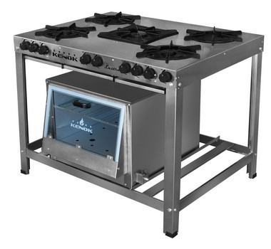 Fogao Industrial Inox 5 Bocas Baixa Pressao Com Forno 85l Kenok Granshop Gastronomia Industrial