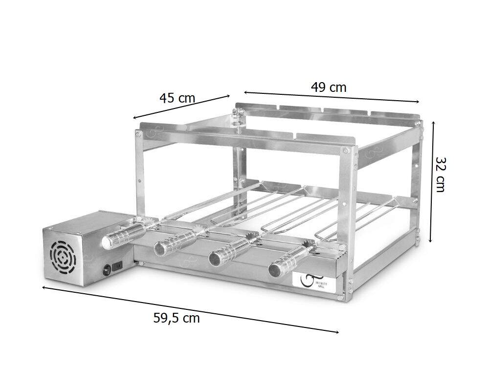 Grill Giratorio Em Inox Para Churrasqueira Com 4 Espetos Granshop Gastronomia Industrial Aproveite o frete grátis pelo americanas prime! grill giratorio em inox para churrasqueira com 4 espetos