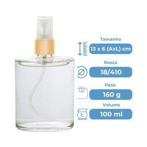 Frasco de Perfume Vidro Caf 100ml Rosca 18/410 com Vlvula Spray Luxo