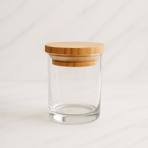 Copo de Vela Cristal 60ml e Tampa de Madeira