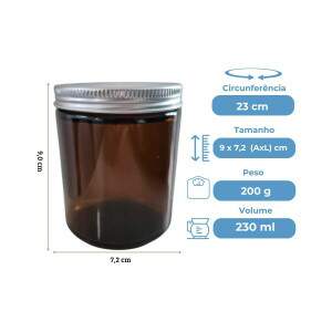 Copo Vela Vidro mbar 230ml com Tampa Prata