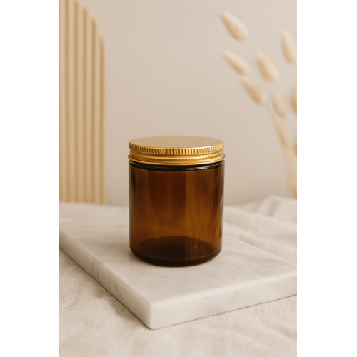 Copo Vela Vidro mbar 230ml com Tampa Dourada