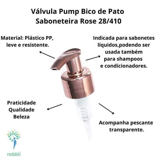 Vlvula Pump Cromada Bico de Pato Saboneteira Rose 28/410