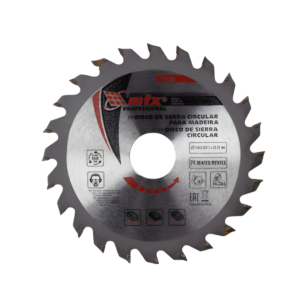 Disco de Serra Circular Com Videa MTX - 4.3/8 - 24 Dentes - Cod
