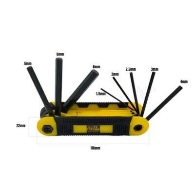Chave Allen. Jogo ELITE Canivete (08 p) 1,5 a 8,0 mm - Cod. F06949