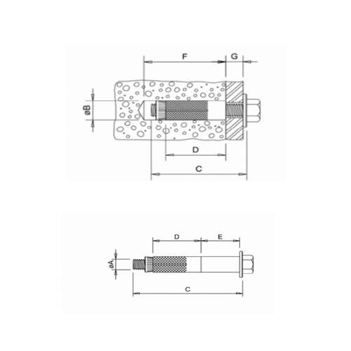 Chumbador CBA c/Parafuso - 1/2 x 3