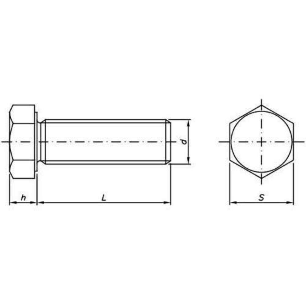 Parafuso Sextavado Ferro UNC Rosca Inteira 3/8 x 3´´