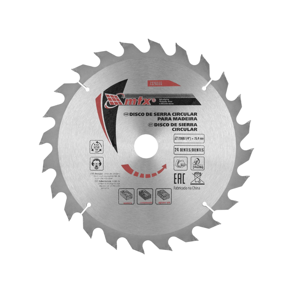 Disco de Serra Circular Com Videa MTX - 9.1/4´´ - 48 Dentes - Cod