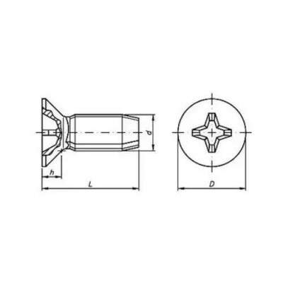 Parafuso Inox 304 Mquina Chata PHILLIPS M- 6 x 45