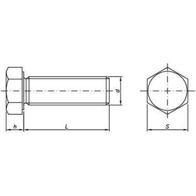 Parafuso Sextavado Ao 8.8 MA Rosca Inteira M- 14 x 55